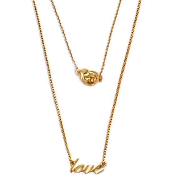 KATE SPADE • Gold Like A Charm Love Knot Double Layer Necklace